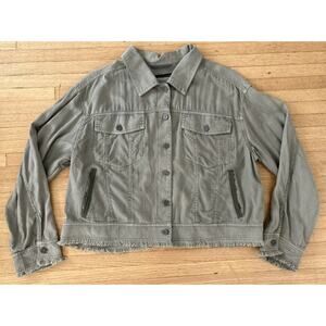 Utility Jacket Anthropologie Marrakech Women Sz. L Khaki Olive Green